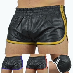 leather sports shorts