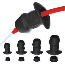 silicone hollow anal plug with stopper