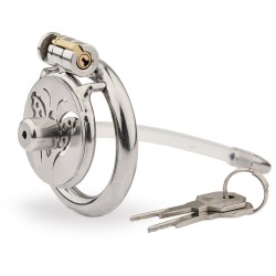 butterfly flat chastity cage with urethral sound