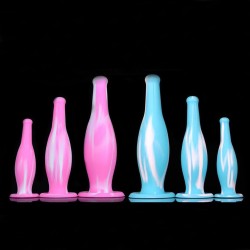 bottle soft silicone butt plug colorful