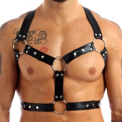 chest harness punk costume straps with o rings