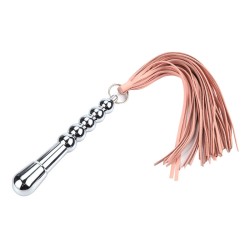 metal handle with leather whip