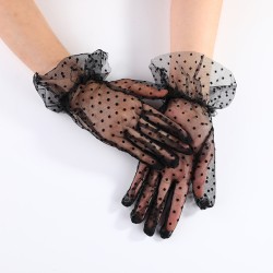 sexy lacework with dots ladies gloves